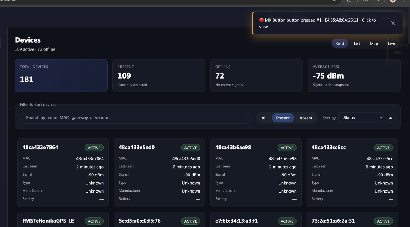 Sense Engine — Real-Time Location System