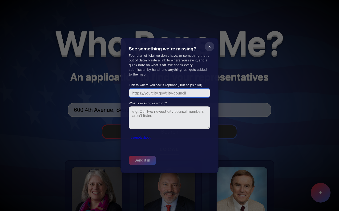 Suggest an official submission modal