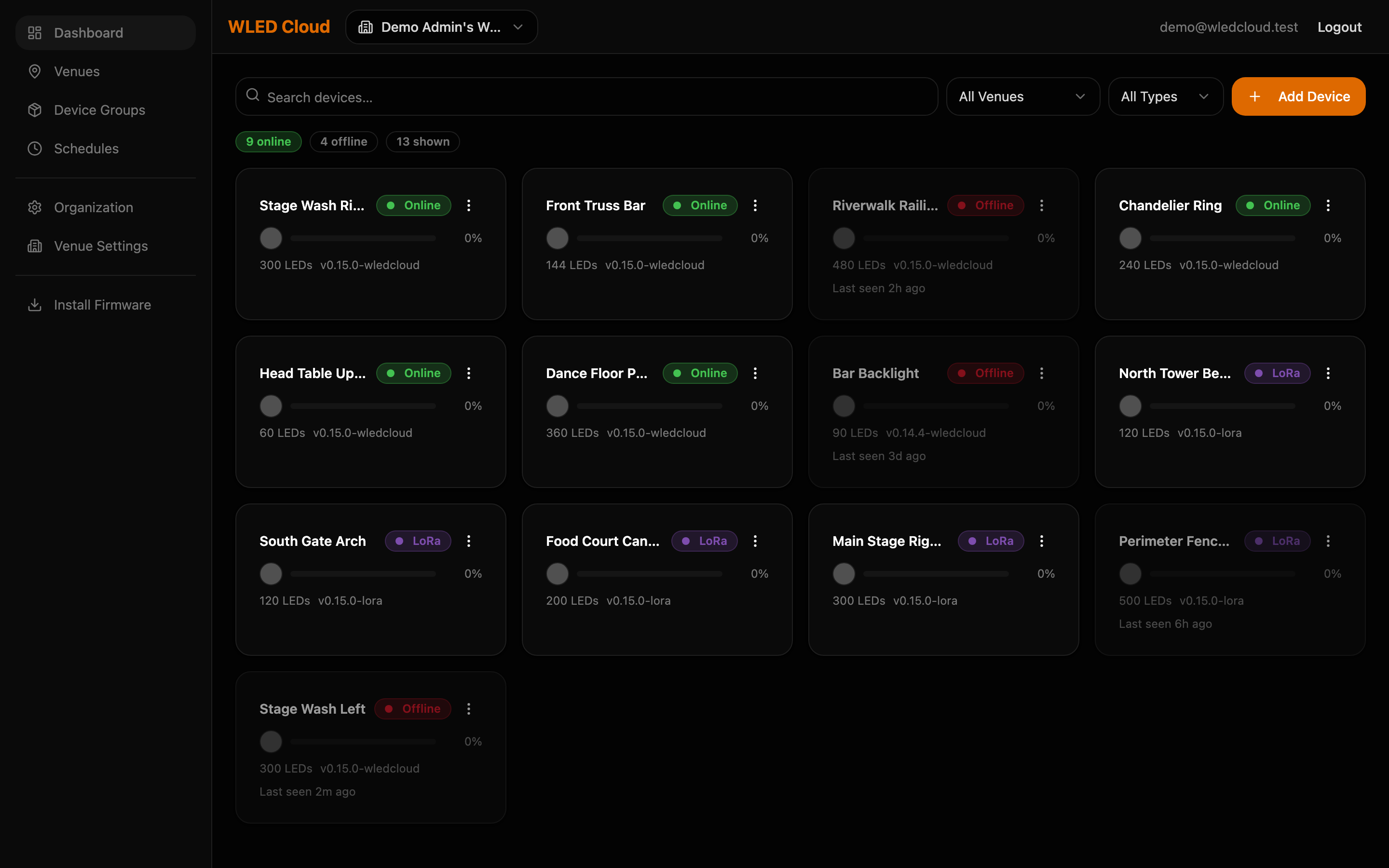 WLED Cloud — Multi-Tenant Lighting Control Platform